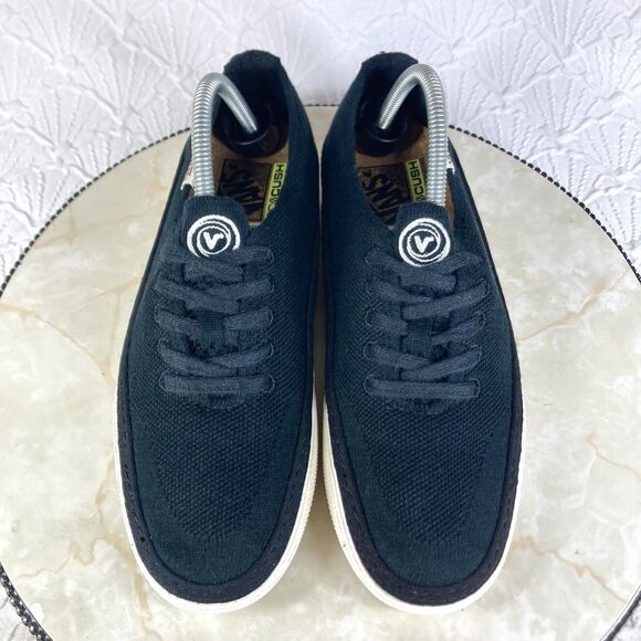 Vans Sneakers Mens 8.5 Black Canvas Ecocush Circle Vee Lace-up Comfortable Shoes - Picture 4 of 13